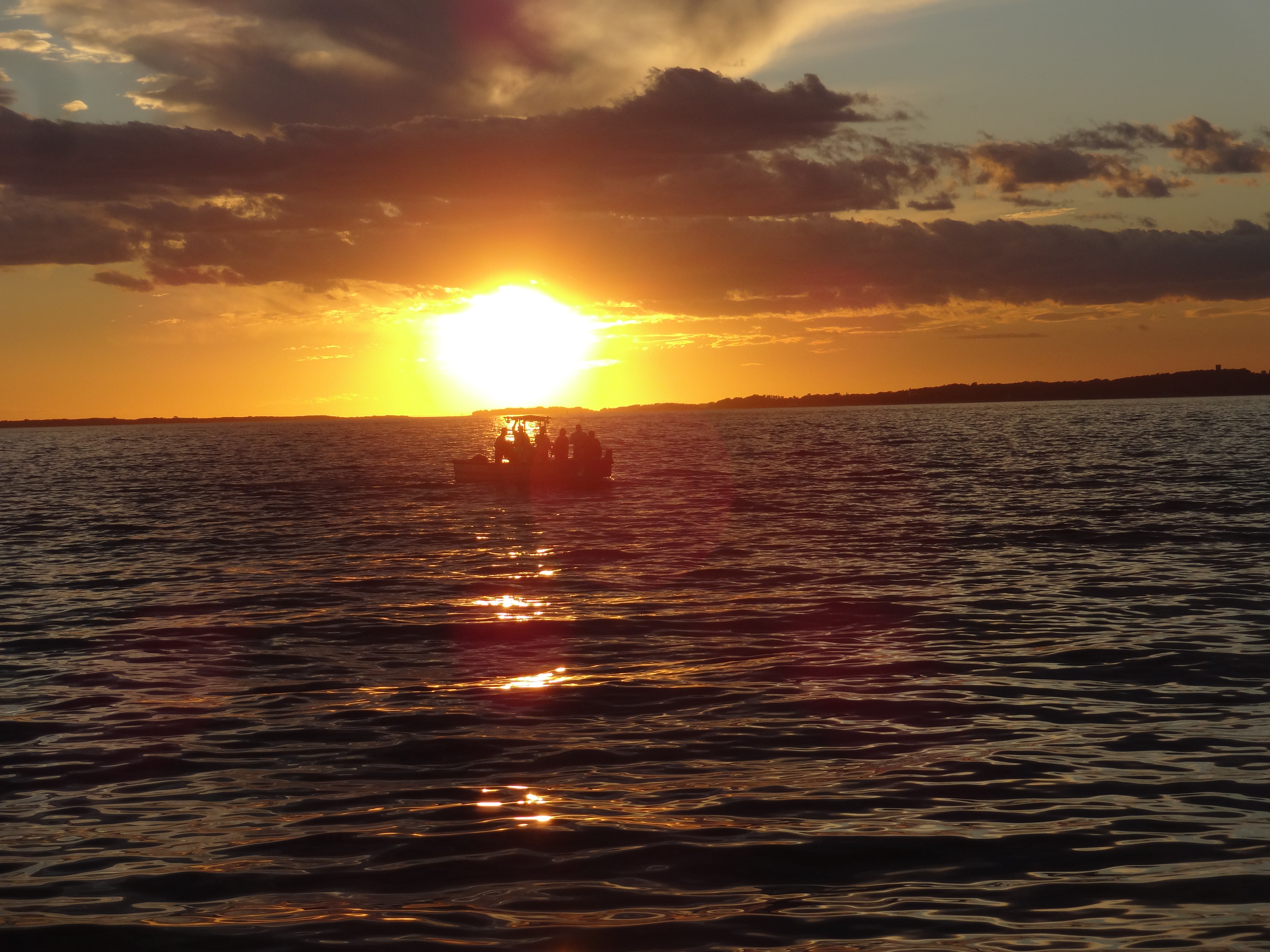 Sunset out on the water of Martha's Vineyard