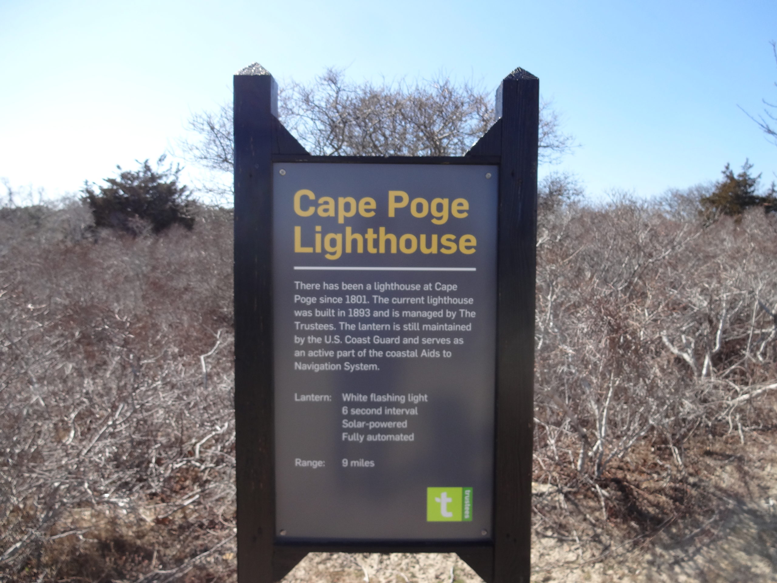 Info Board at Cape Poge Light