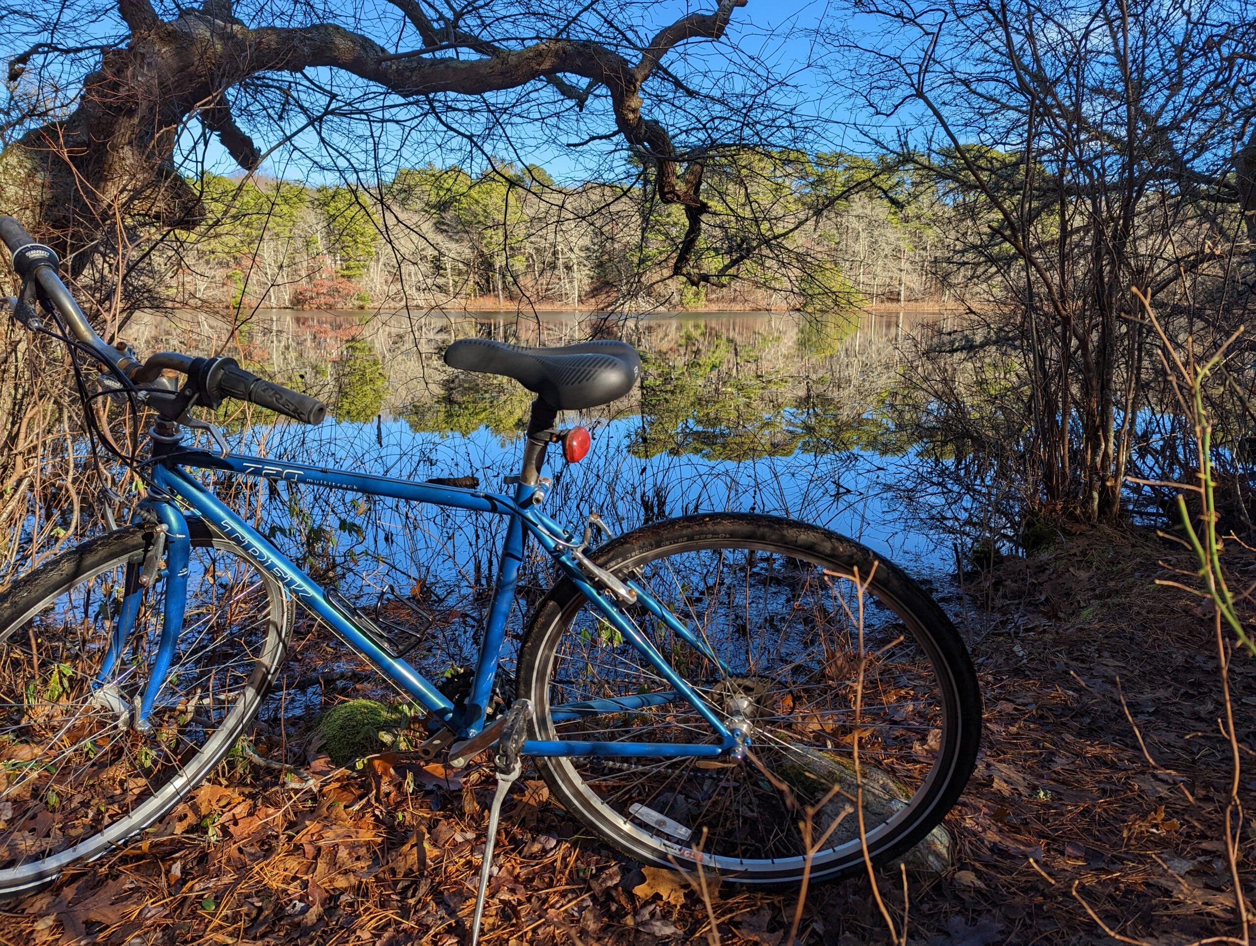 Bicycle on path around Lower Pond, Martha's Vineyard