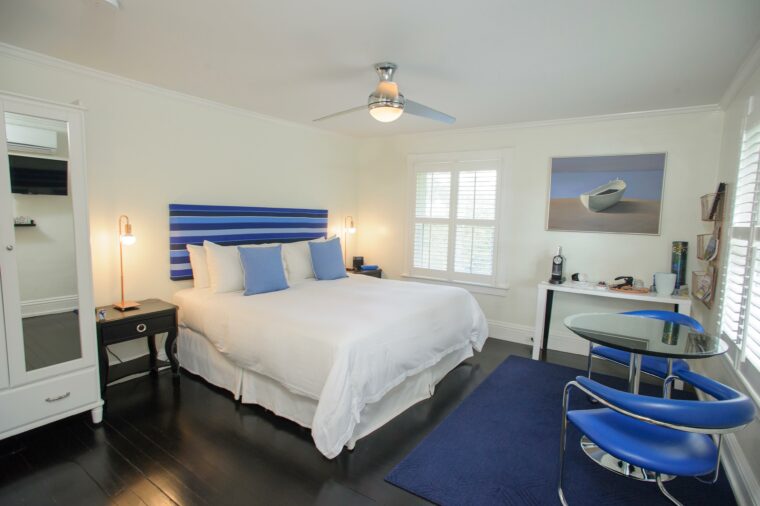 Bedroom with Blue Accent Colors
